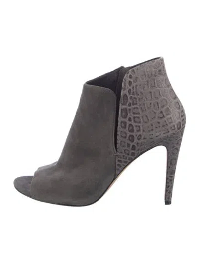 Pre-owned Sigerson Morrison Suede Slingback Sandals In Gray