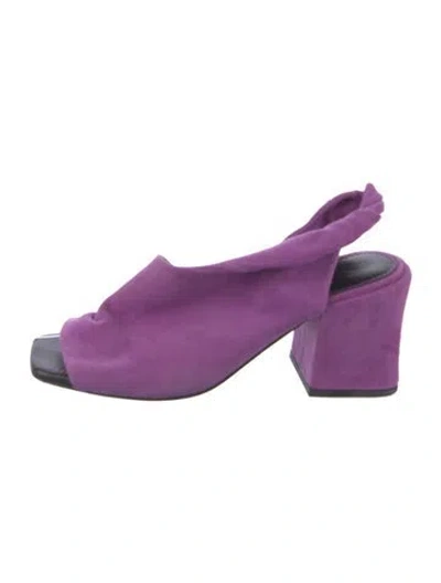 Pre-owned Sigerson Morrison Suede Slingback Sandals In Purple