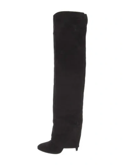 Pre-owned Sigerson Morrison Suede Slouch Boots In Black