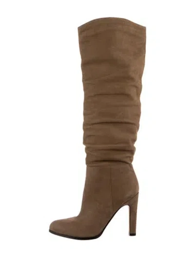 Pre-owned Sigerson Morrison Suede Slouch Boots In Brown