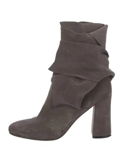 Pre-owned Sigerson Morrison Suede Slouch Boots In Gray