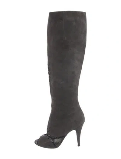 Pre-owned Sigerson Morrison Suede Studded Accents Boots In Multi