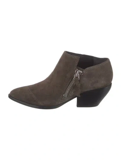 Pre-owned Sigerson Morrison Suede Western Boots In Green