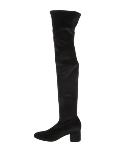 Pre-owned Sigerson Morrison Velvet Sock Boots In Black