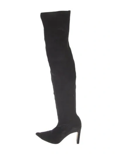 Pre-owned Sigerson Morrison Velvet Sock Boots In Black