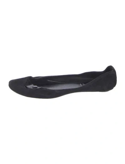 Pre-owned Sigerson Morrison Vintage Suede Ballet Flats In Black