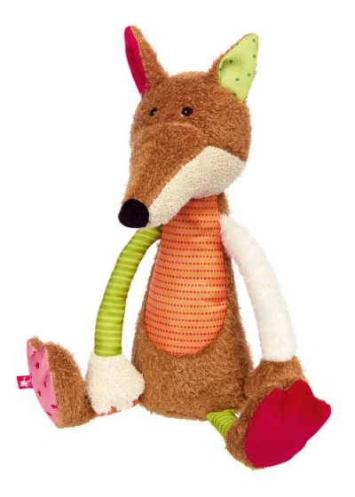 Sigikid Patchwork Striped Fox Plush Toy In Multicolored
