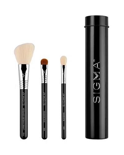 Sigma Beauty Essential Trio Black Travel Size Brush Set $45 Value