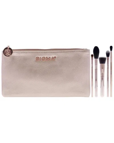 Sigma Beauty Women's Rose Gold Iconic 6pc Brush Set In White