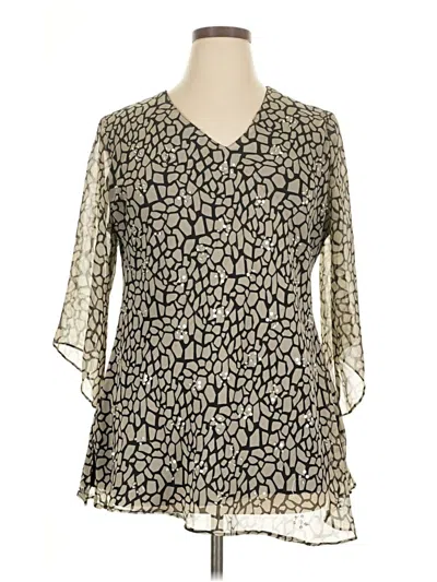Pre-owned Signature 3/4 Sleeve Blouse In Ivory