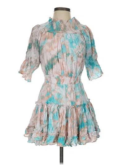Pre-owned Signature 8 3/4 Sleeve Top Teal Cold Shoulder Neckline Tops