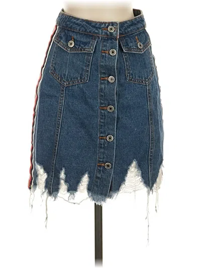 Pre-owned Signature 8 Denim Skirt In Blue