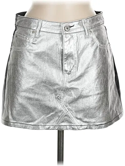 Pre-owned Signature 8 Faux Leather Skirt In Silver
