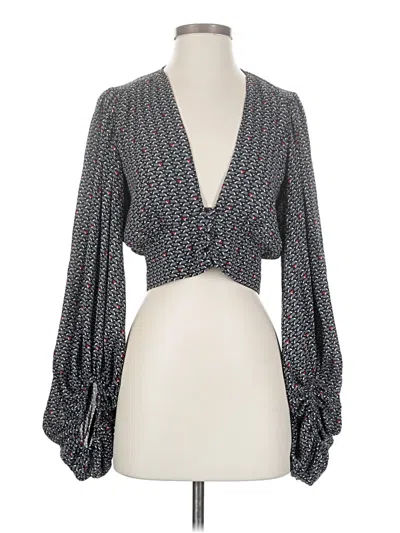 Pre-owned Signature 8 Long Sleeve Blouse In Gray