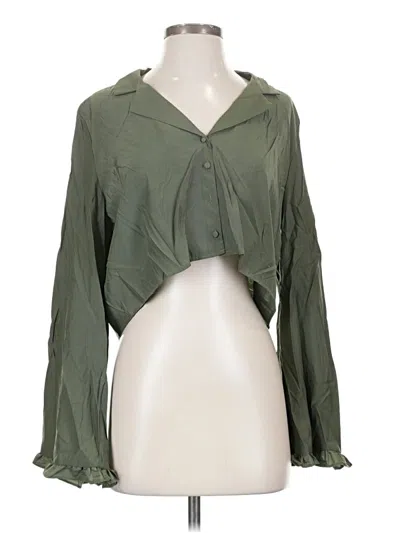 Pre-owned Signature 8 Long Sleeve Blouse In Green