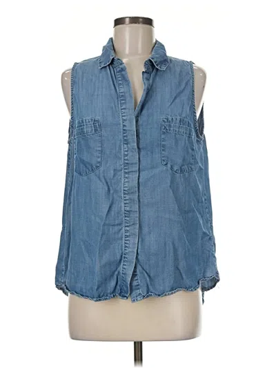 Pre-owned Signature 8 Sleeveless Button Down Shirt In Blue