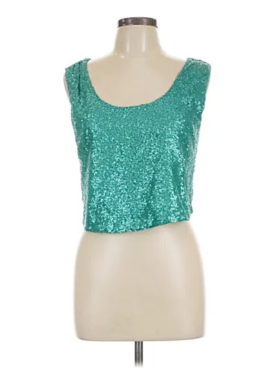 Pre-owned Signature 8 Sleeveless Top Teal Scoop Neck Tops