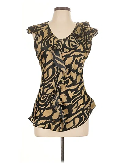 Pre-owned Signature By Larry Levine Sleeveless Blouse In Tan