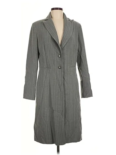 Pre-owned Signature By Larry Levine Trenchcoat In Gray