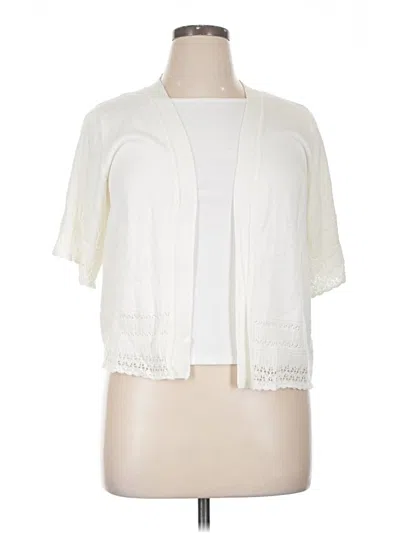 Pre-owned Signature By Robbie Bee Cardigan Sweater In Ivory