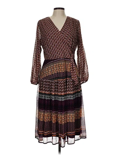 Pre-owned Signature By Robbie Bee Casual Dress In Brown