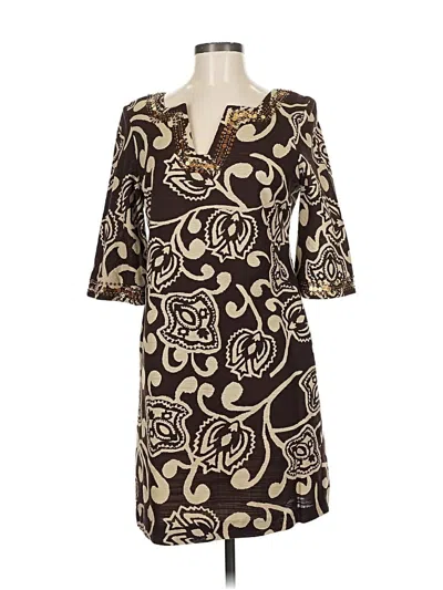 Pre-owned Signature By Robbie Bee Casual Dress In Brown