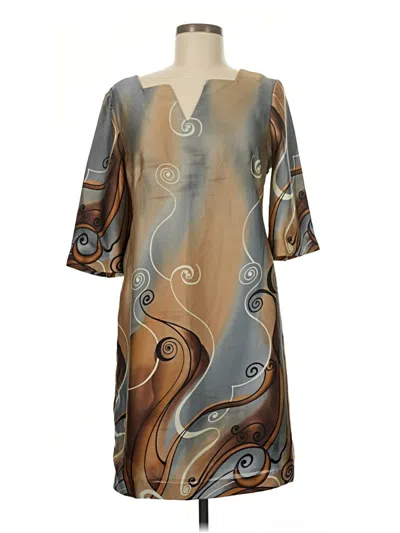 Pre-owned Signature By Robbie Bee Casual Dress In Brown