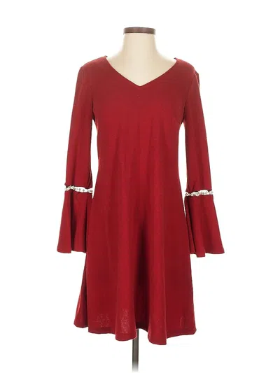 Pre-owned Signature By Robbie Bee Casual Dress In Burgundy