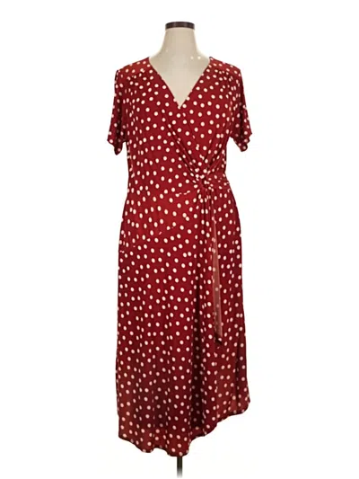 Pre-owned Signature By Robbie Bee Casual Dress In Burgundy