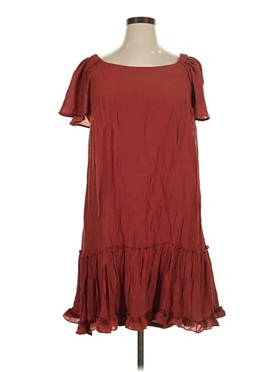 Pre-owned Signature By Robbie Bee Casual Dress In Burgundy