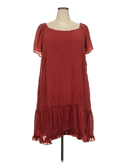 Pre-owned Signature By Robbie Bee Casual Dress In Burgundy