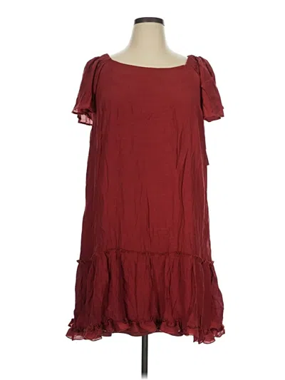 Pre-owned Signature By Robbie Bee Casual Dress In Burgundy