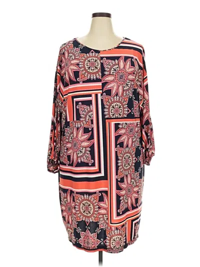 Pre-owned Signature By Robbie Bee Casual Dress In Orange