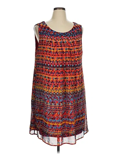 Pre-owned Signature By Robbie Bee Casual Dress In Orange