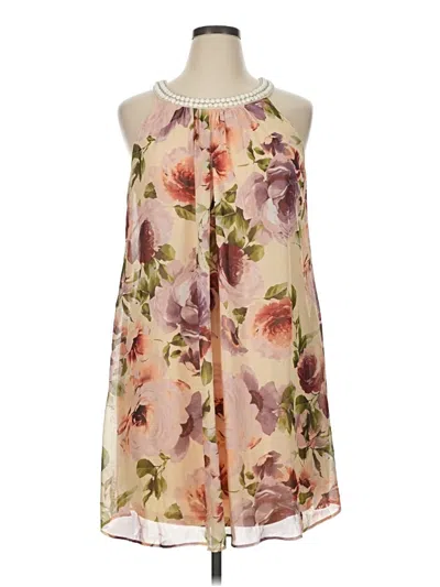 Pre-owned Signature By Robbie Bee Casual Dress In Tan
