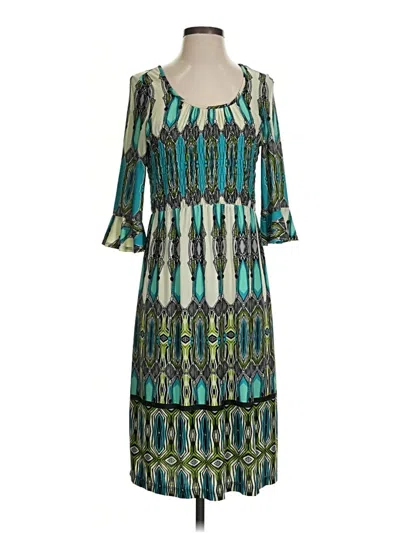 Pre-owned Signature By Robbie Bee Casual Dress In Teal
