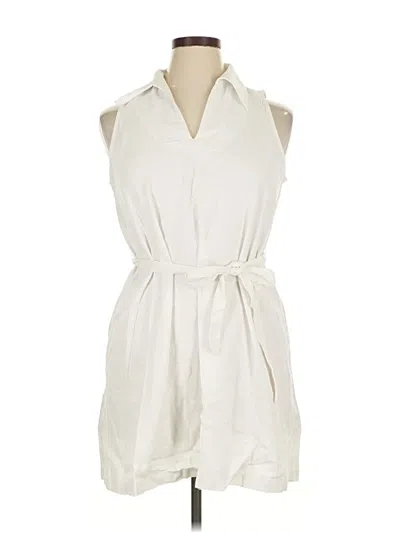 Pre-owned Signature By Robbie Bee Casual Dress In White