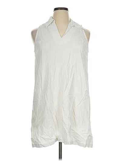Pre-owned Signature By Robbie Bee Casual Dress In White