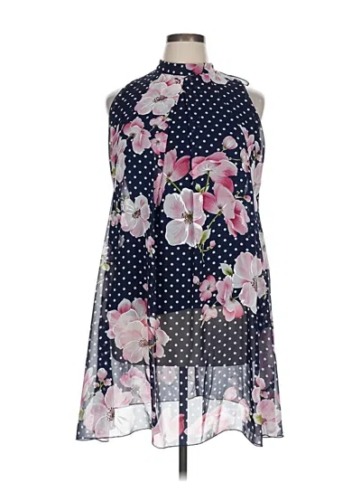 Pre-owned Signature By Robbie Bee Cocktail Dress In Blue