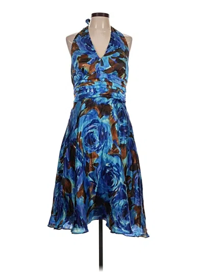 Pre-owned Signature By Robbie Bee Cocktail Dress In Blue