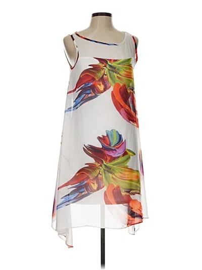 Pre-owned Signature By Robbie Bee Cocktail Dress In White