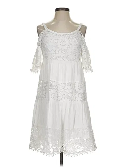 Pre-owned Signature By Robbie Bee Cocktail Dress In White