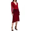 Signature By Robbie Bee Petites Womens Belted Knit Sweaterdress In Red