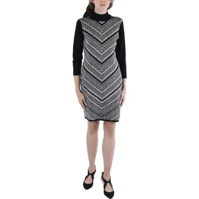 Signature By Robbie Bee Petites Womens Knit Sweaterdress In Multi