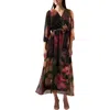 Signature By Robbie Bee Petites Womens Printed Chiffon Maxi Dress