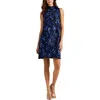 Signature By Robbie Bee Petites Womens Sequined Polyester Cocktail And Party Dress