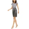 Signature By Robbie Bee Petites Womens Sparkle Lace Cocktail And Party Dress In Multi
