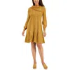 Signature By Robbie Bee Petites Womens Sweaterdress Asymmetrical In Yellow