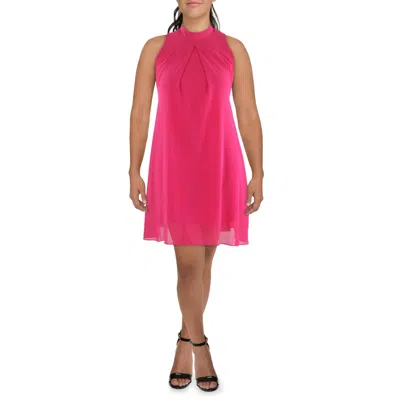 Signature By Robbie Bee Plus Womens V-neck Neck Tie Shift Dress In Pink