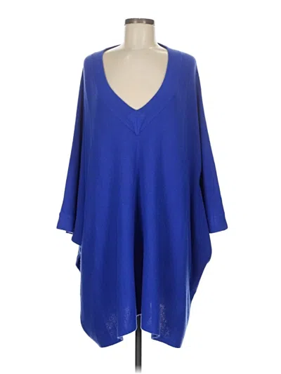 Pre-owned Signature By Robbie Bee Poncho In Blue